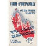 WEMBLEY STADIUM Programme for Football Association XI v Army Physical Training Corps 6/4/1946,