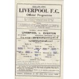 LIVERPOOL - EVERTON 45 Liverpool home programme v Everton, 12/9/45, team changes, punch-holes