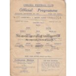 CHELSEA - WEST HAM 41 Chelsea single sheet home programme v West Ham, 6/9/41, folds, some creasing