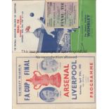 FA CUP FINAL 1950 Official Programme (some rust at staples), Pirate (Victor) and ticket for the