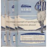 WEST BROM A collection of 10 West Bromwich Albion home programmes from the 1950's - Charlton 1954/