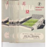 VILLA A collection of 8 Aston Villa home programmes from the 1950's - Middlesbrough , West