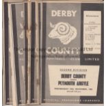 DERBY Forty seven Derby home programmes, all 1960s., occasional minor faults. Fair-good