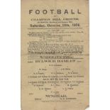 DULWICH - NUNHEAD 1914 Dulwich Hamlet home programme v Nunhead, 10/10/1914, the programme also acted