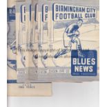BIRMINGHAM A collection of 7 Birmingham City home programmes from 1948/49 (Stoke) and 1949/50 (