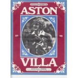 LEAGUE CUP 1974/5 RUN TO THE FINAL All 20 programmes. Aston Villa homes v. Everton, slightly creased