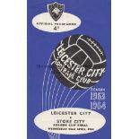 LEAGUE CUP FINAL 1963/4 LEICESTER CITY V STOKE CITY Programme for the 2nd leg at Leicester 22/4/