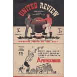 MAN UNITED / BOLTON Programme Manchester United v Bolton Wanderers 26th March 1948. Some slight wear