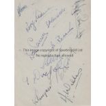 SWANSEA TOWN Album page with 11 Swansea signatures, 53/4 includes Mel Charles, Burgess, Willis,