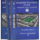 EVERTON A collection of 65 Everton home programmes - 1951/52(1),1952/53 (1),1953/54 (3),1954/55 (