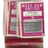 WEST HAM 60/61 and 61/62 Set of West Ham 23 home programmes, 60/61, 21 x League, 1 x Cup and 1 x