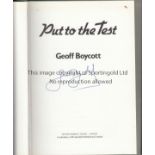 GEOFFREY BOYCOTT Signed Geoffrey Boycott book "Put it to the Test" pertaining to the 1978/79