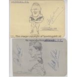 ARSENAL Collection of six excellent caricature drawings of Arsenal by an unknown but very talented