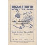 WIGAN 4 Page programme Wigan Athletic v Netherfield Lancashire Combination 20th September 1947.