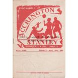 ACCRINGTON Programme Accrington Stanley v Hull City 20th September 1948. slight wear. No writing.
