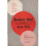 CHARITY SHIELD 1957 Manchester United home programme v Aston Villa, 22/10/57, Charity Shield,