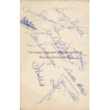 REPUBLIC OF IRELAND / BUSBY BABES / AUTOGRAPHS A double sided autograph sheet from the 1950's with