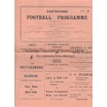 EASTBOURNE- BANK OF ENGLAND 1927 Eastbourne home programme v Bank of England, 29/10/1927, Southern