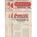 CHARLTON A collection of 8 Charlton Athletic home programmes from the 1950's Wolves 1950/51, 1951/