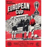 1960 EUROPEAN CUP FINAL Programme for Real Madrid v Eintracht Frankfurt 18/5/1960 at Glasgow, slight