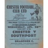 CHESTER - DARLINGTON 1938-39 Chester home programme v Darlington, 22/4/1939, Division 3 North,