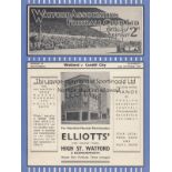 WATFORD - CARDIFF 1936 Watford home programme v Cardiff City, 24/10/1936, ex bound volume. Good
