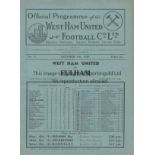 WEST HAM - FULHAM 1937 West Ham home programme v Fulham, 9/10/1937, slight fold. Good