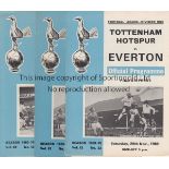 TOTTENHAM / EVERTON Three programmes from the Tottenham v Everton fixture in 1969/70, the first on