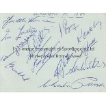 SOUTHAMPTON 1952 Album page signed by 12 Southampton players including Oakley, Wilkins, Mallett etc.