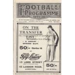 EVERTON - MANCHESTER UNITED 1926-27 Everton home programme v Manchester United, 9/4/1927, also