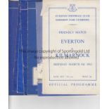 EVERTON A collection of Everton home programmes Dunfermline (ICFC) 1962/63, Inter Milan (EC),