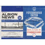 LEAGUE CUP S-F 1965/6 WEST BROMWICH ALBION V PETERBROUGH UTD. Programmes for both legs. At WBA,