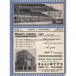 WATFORD - CRYSTAL PALACE 1937-38 Watford home programme v Crystal Palace, 7/5/1938, slight fold.