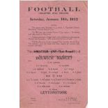 DULWICH - LEYTONSTONE 1922 Dulwich Hamlet home programme v Leytonstone, 14/1/1922, Amateur Cup,