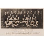 ASTON VILLA FC 1909-1910 Postcard, Aston Villa FC, 1909-1910, team group, players named, 1st