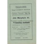 TREORCHY 1936 Four page football programme, Jim Murphys XI v Treorchy Juniors , 9/5/1936 at