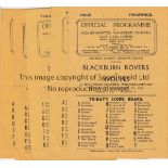 WOLVES RESERVES 46-7 Five Wolves Reserves home programmes, 46/7, v Blackburn Res, Everton Res,