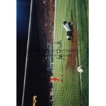 IAN RUSH Col 12 x 8 photo, showing Liverpool’s Ian Rush scoring against Roma during the penalty