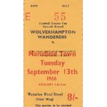 WOLVES - MANSFIELD 66 Ticket from Wolves first ever Football League Cup game v Mansfield 13/9/66,