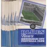 BIRMINGHAM A collection of 20 Birmingham City home programmes from the 1950's. 1 x 1956/57 (