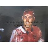 TERRY BUTCHER Large 16" X 12" famous signed colour photograph of Butcher with his bloodied shirt and