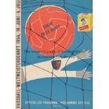 WORLD CUP 1954 Programme World Cup 1954 Quarter Final Brazil v Hungary in Bern 27th June 1954. Light