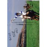 HORSE RACING Three signed colour photographs , Bob Champion riding Aldaniti to victory, Frankie