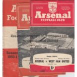 FIFTIES Collection of 54 x 50s programmes, Arsenal x 7, Brentford x 2, Bradford City x 8, Bury x