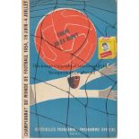 WORLD CUP 1954 Programme World Cup 1954 Quarter Final Yugoslavia v West Germany in Geneva 27th