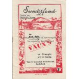 MANCHESTER UTD 1949/50 Sunderland v Manchester United. Rare official programme for the match