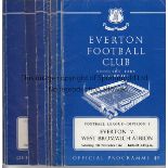 EVERTON A collection of 14 Everton home programmes from the 1960/61 season to include Tranmere (