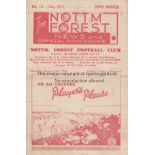 NOTTM FOREST - WATFORD 46 Nottingham Forest home programme v Watford 5/1/46, FA Cup, score noted (