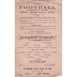 DULWICH - NUNHEAD 1919 Dulwich Hamlet home programme v Nunhead, 26/12/1919, fold, some creasing to