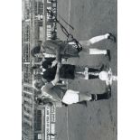 EDDIE MCCREADIE 1973 B/w 12 x 8 photo, showing Chelsea Captain Eddie Mccreadie shaking hands with